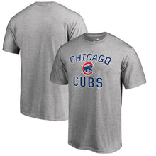 Load image into Gallery viewer, Chicago Cubs Victory Arch T-Shirt - Heathered Gray MLB Guys Tee
