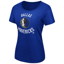 Load image into Gallery viewer, Dallas Mavericks Majestic Women's The Main Thing T-Shirt - Blue NBA Ladies V-Neck
