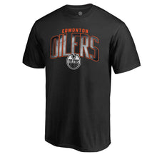 Load image into Gallery viewer, Edmonton Oilers Arch Smoke T-Shirt - Black NHL Guys Tee
