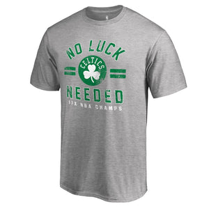 Boston Celtics No Luck Hometown Collection T-Shirt - Heathered Gray NBA Guys Tee