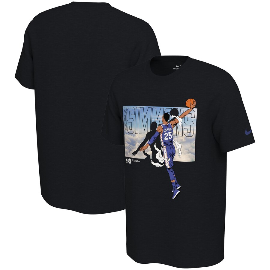 Ben Simmons Philadelphia 76Ers Elevation T-Shirt - Black NBA Guys Tee