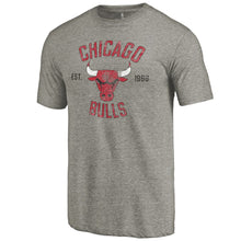Load image into Gallery viewer, Chicago Bulls Team Heritage Tri-Blend T-Shirt - Gray NBA Guys Tee
