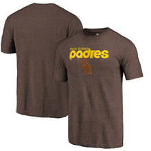 Load image into Gallery viewer, San Diego Padres Vintage Cooperstown Collection Wahconah Tri-Blend T-Shirt - Brown MLB Guys Tee

