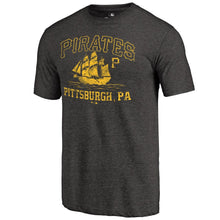 Load image into Gallery viewer, Pittsburgh Pirates High Seas Hometown Tri-Blend T-Shirt - Black MLB Guys Tee
