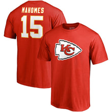 Load image into Gallery viewer, Patrick Mahomes Kansas City Chiefs Nfl Pro Line Icon Name &amp; Number T-Shirt - Red NFL Guys Tee
