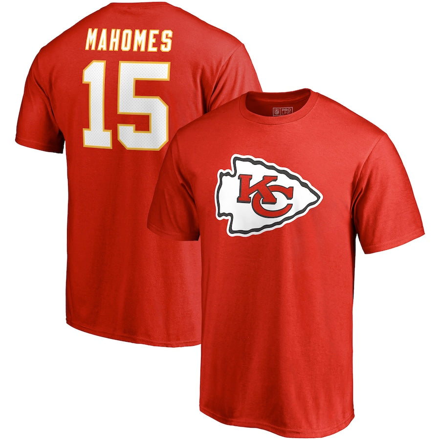 Patrick Mahomes Kansas City Chiefs Nfl Pro Line Icon Name & Number T-Shirt - Red NFL Guys Tee