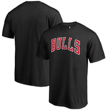 Load image into Gallery viewer, Chicago Bulls Primary Wordmark T-Shirt - Black NBA Guys Tee
