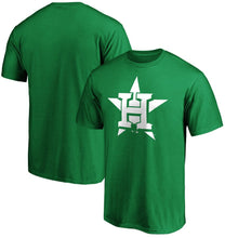 Load image into Gallery viewer, Houston Astros St. Patrick's Day Logo T-Shirt - Kelly Green MLB Guys Tee

