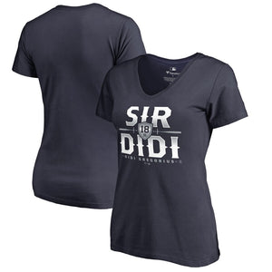 Didi Gregorius New York Yankees Women's Hometown Collection Sir Didi V-Neck T-Shirt - Navy MLB Ladies V-Neck