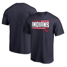 Load image into Gallery viewer, Cleveland Indians Onside Stripe T-Shirt - Navy MLB Guys Tee
