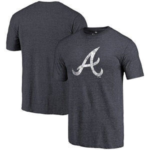 Atlanta Braves Distressed Team Tri-Blend T-Shirt - Heathered Navy MLB Guys Tee