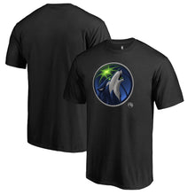 Load image into Gallery viewer, Minnesota Timberwolves Midnight Mascot T-Shirt - Black NBA Guys Tee
