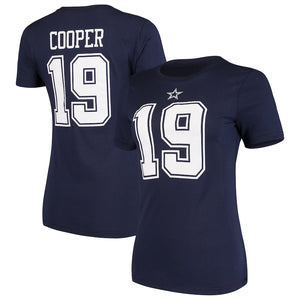 Amari Cooper Dallas Cowboys Women's Player Name & Number T-Shirt - Navy NFL LADIES V-Neck