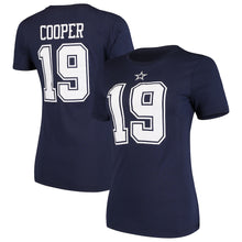 Load image into Gallery viewer, Amari Cooper Dallas Cowboys Women&#39;s Player Name &amp; Number T-Shirt - Navy NFL LADIES V-Neck
