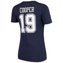 Load image into Gallery viewer, Amari Cooper Dallas Cowboys Women&#39;s Player Name &amp; Number T-Shirt - Navy NFL LADIES V-Neck
