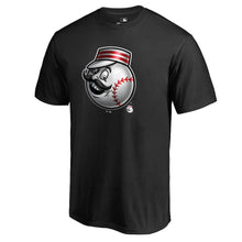 Load image into Gallery viewer, Cincinnati Reds Midnight Mascot T-Shirt - Black MLB Guys Tee
