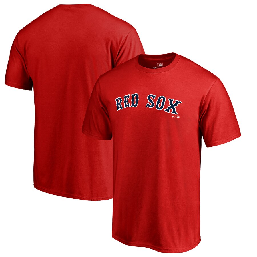 Boston Red Sox Team Wordmark T-Shirt - Red MLB Guys Tee