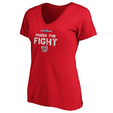 Load image into Gallery viewer, Washington Nationals Women&#39;s 2019 World Series Bound Authentic Collection V-Neck T-Shirt - Red MLB Ladies V-Neck
