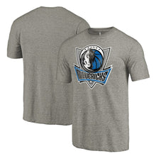 Load image into Gallery viewer, Dallas Mavericks Distressed Team Logo Tri-Blend T-Shirt - Heather Gray NBA Guys Tee
