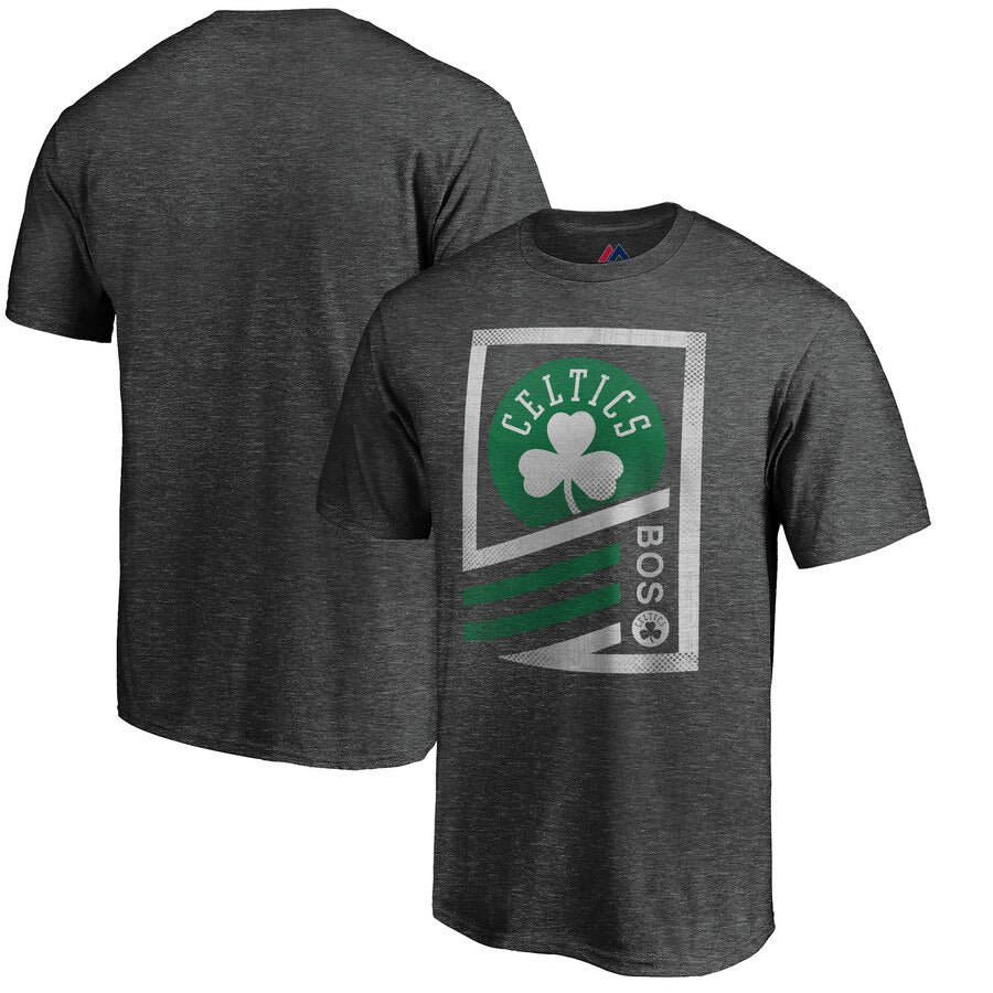 Boston Celtics Majestic Flex Classic Tri-Blend T-Shirt - Gray NBA Guys Tee