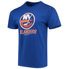 Load image into Gallery viewer, New York Islanders Team Lockup T-Shirt - Blue NHL Guys Tee
